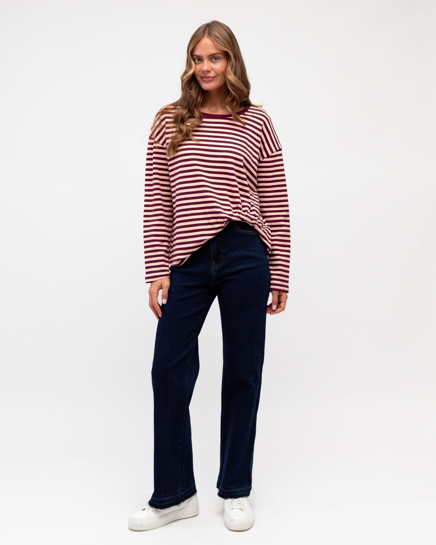 EASY TUCK TEE LONG SLEEVE STRIPE