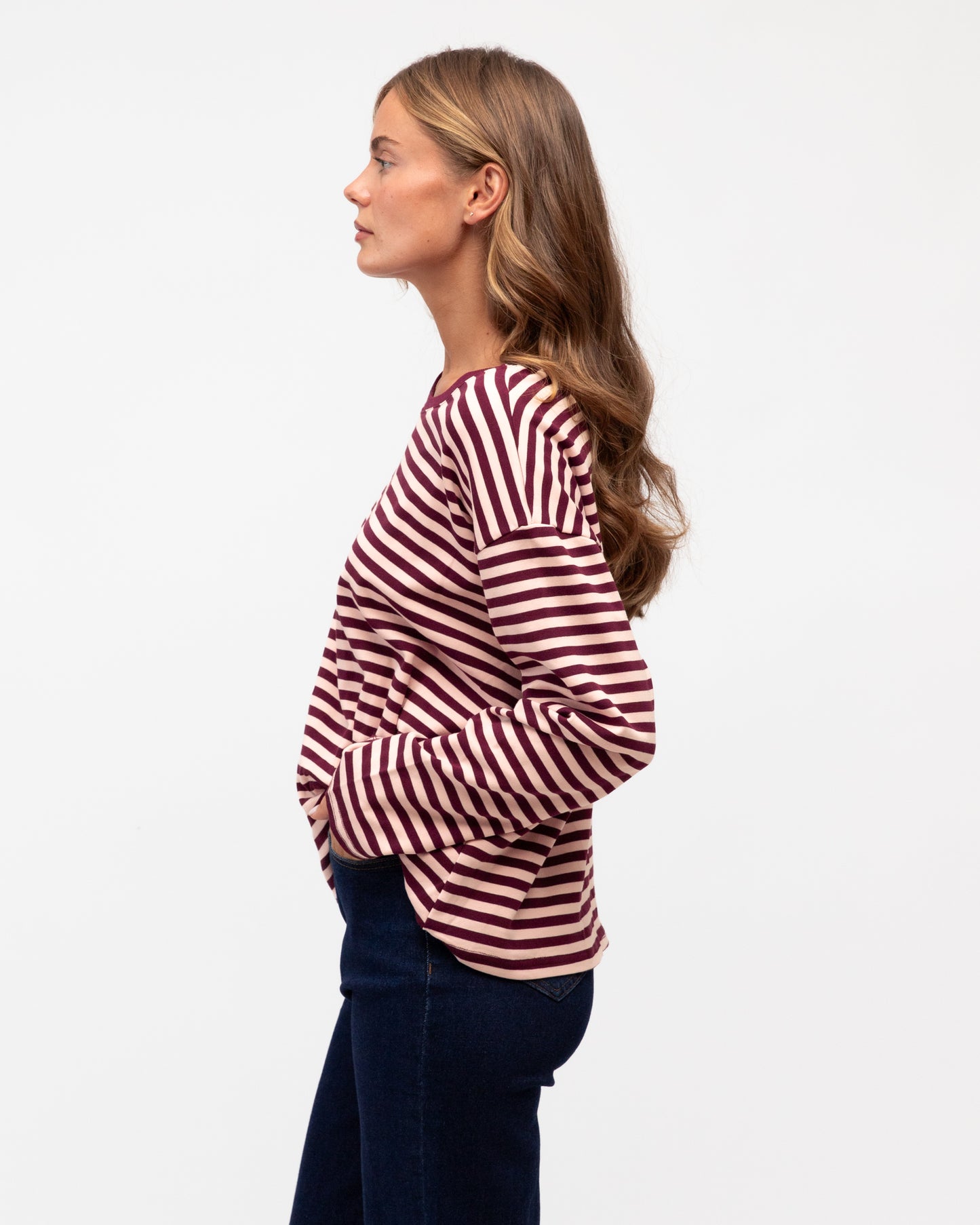 EASY TUCK TEE LONG SLEEVE STRIPE