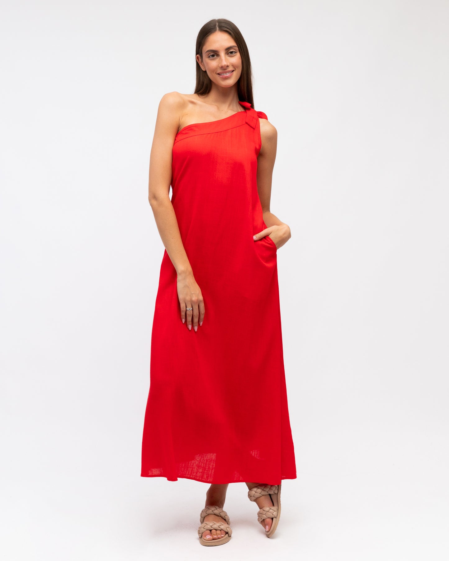 TIA ONE SHOULDER DRESS