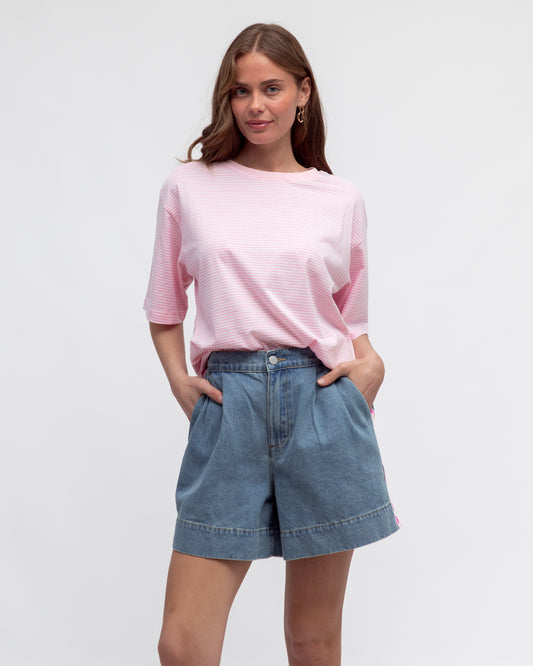 SIDE STRIPE DENIM SHORT