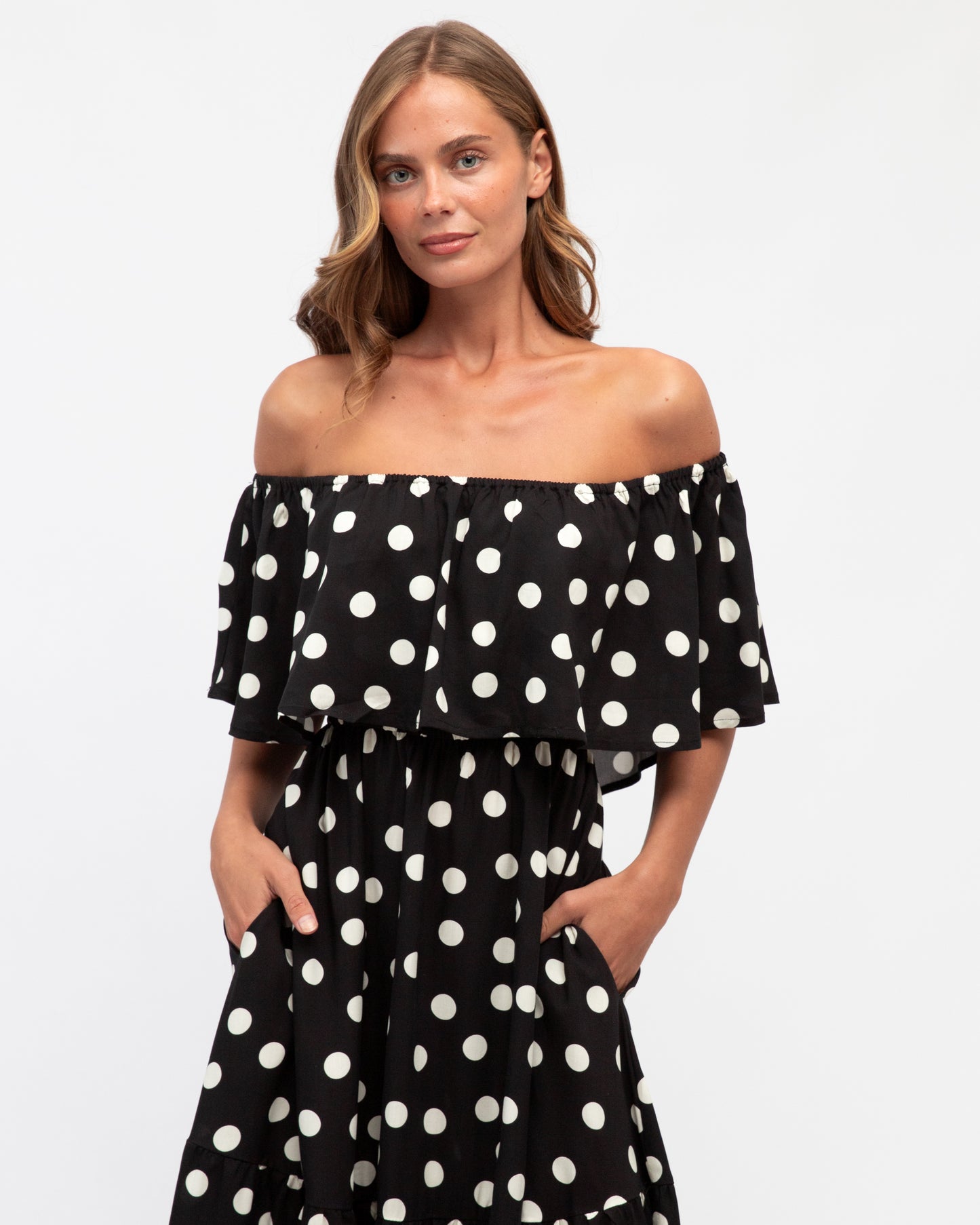 SPOT OFF SHOULDER MAXI