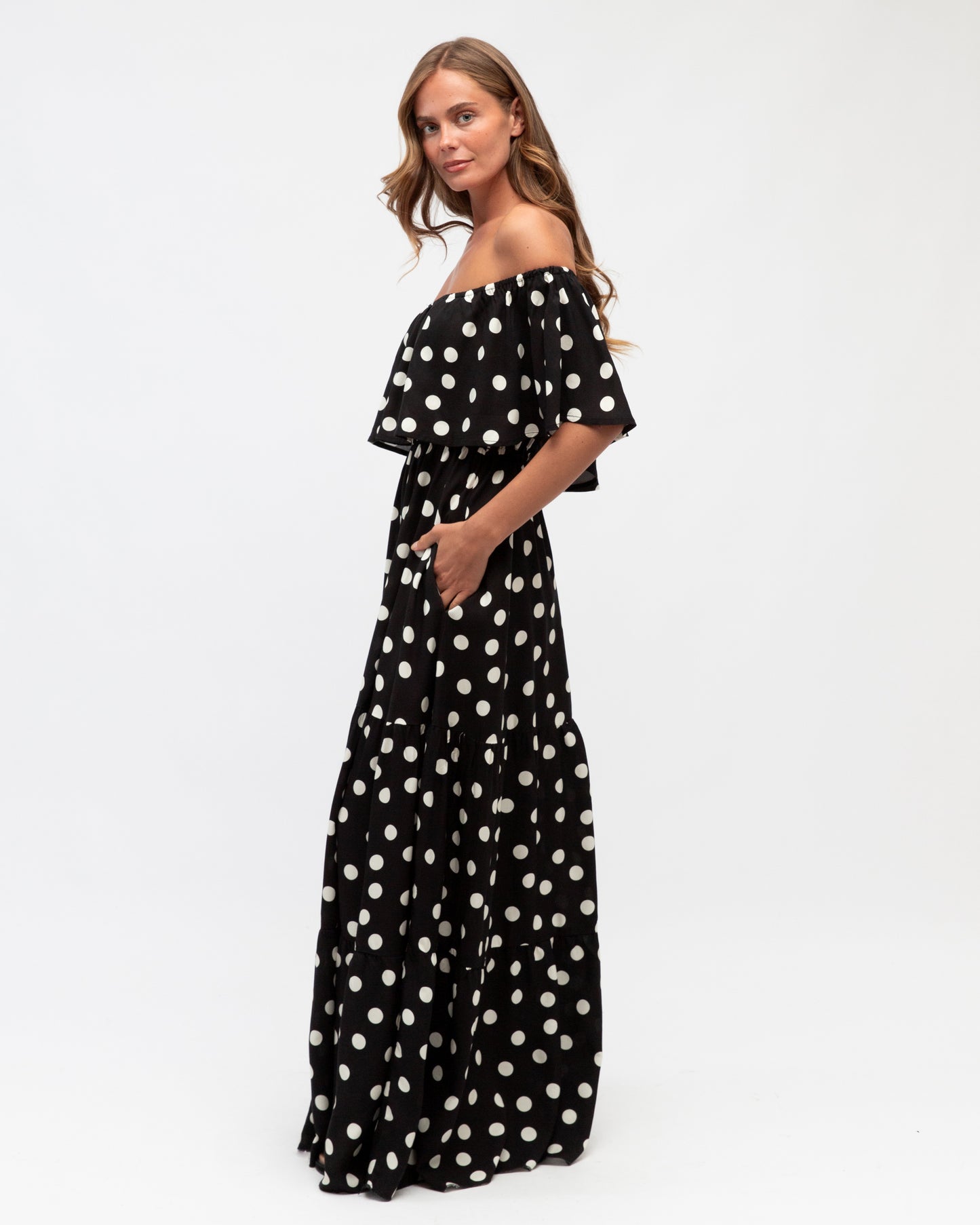 SPOT OFF SHOULDER MAXI