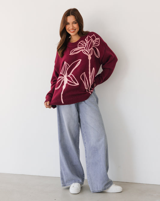 FLORAL KNIT JUMPER