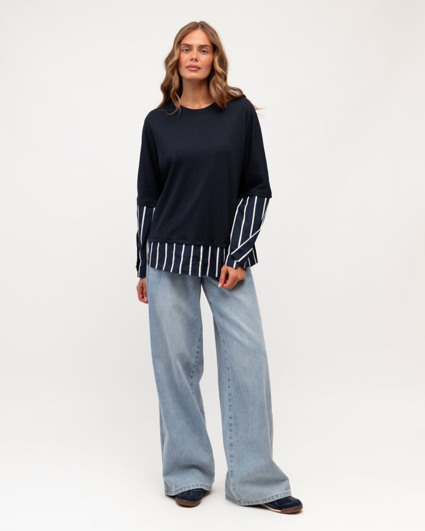 LAYERED TEE STRIPED SHIRT