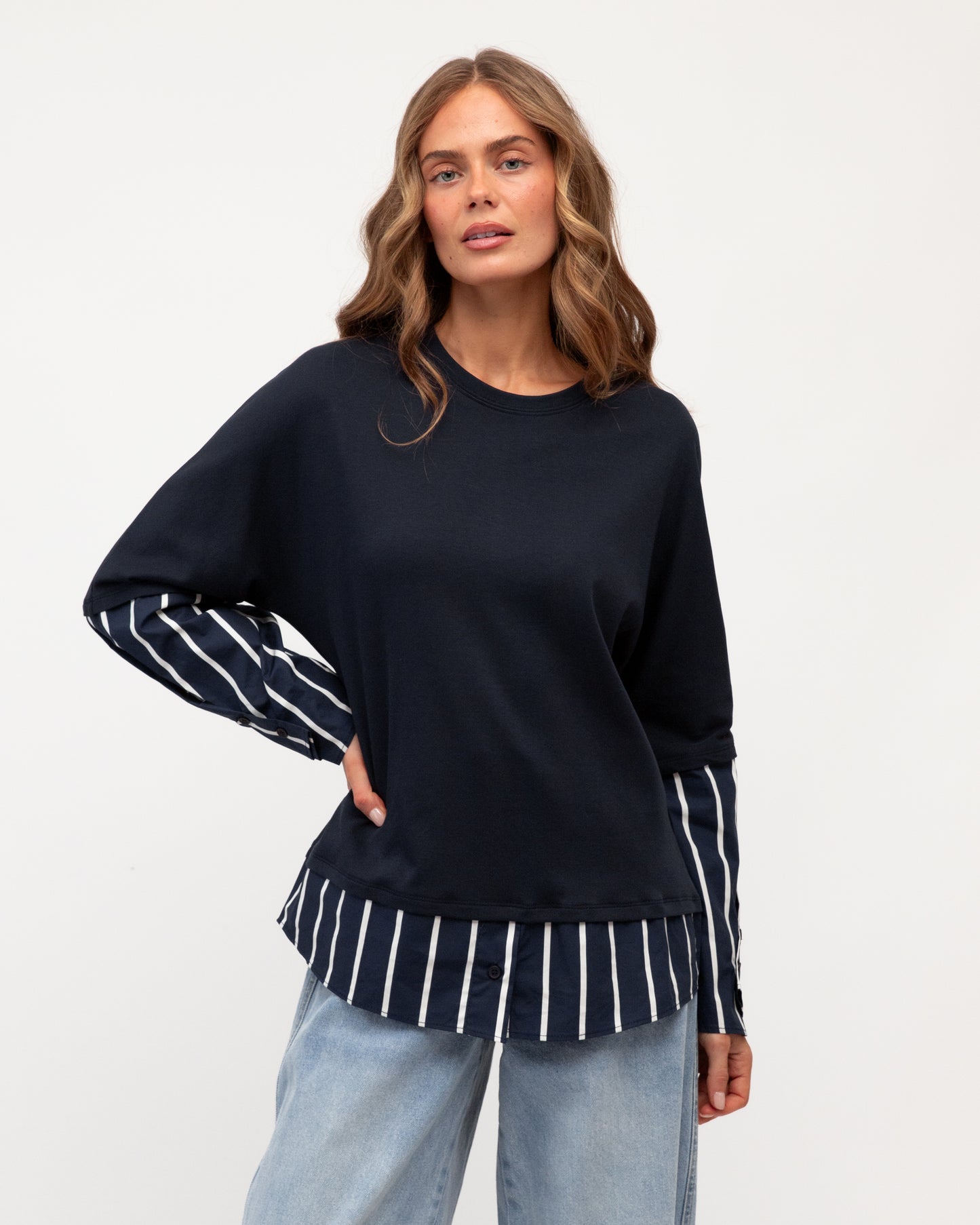 LAYERED TEE STRIPED SHIRT