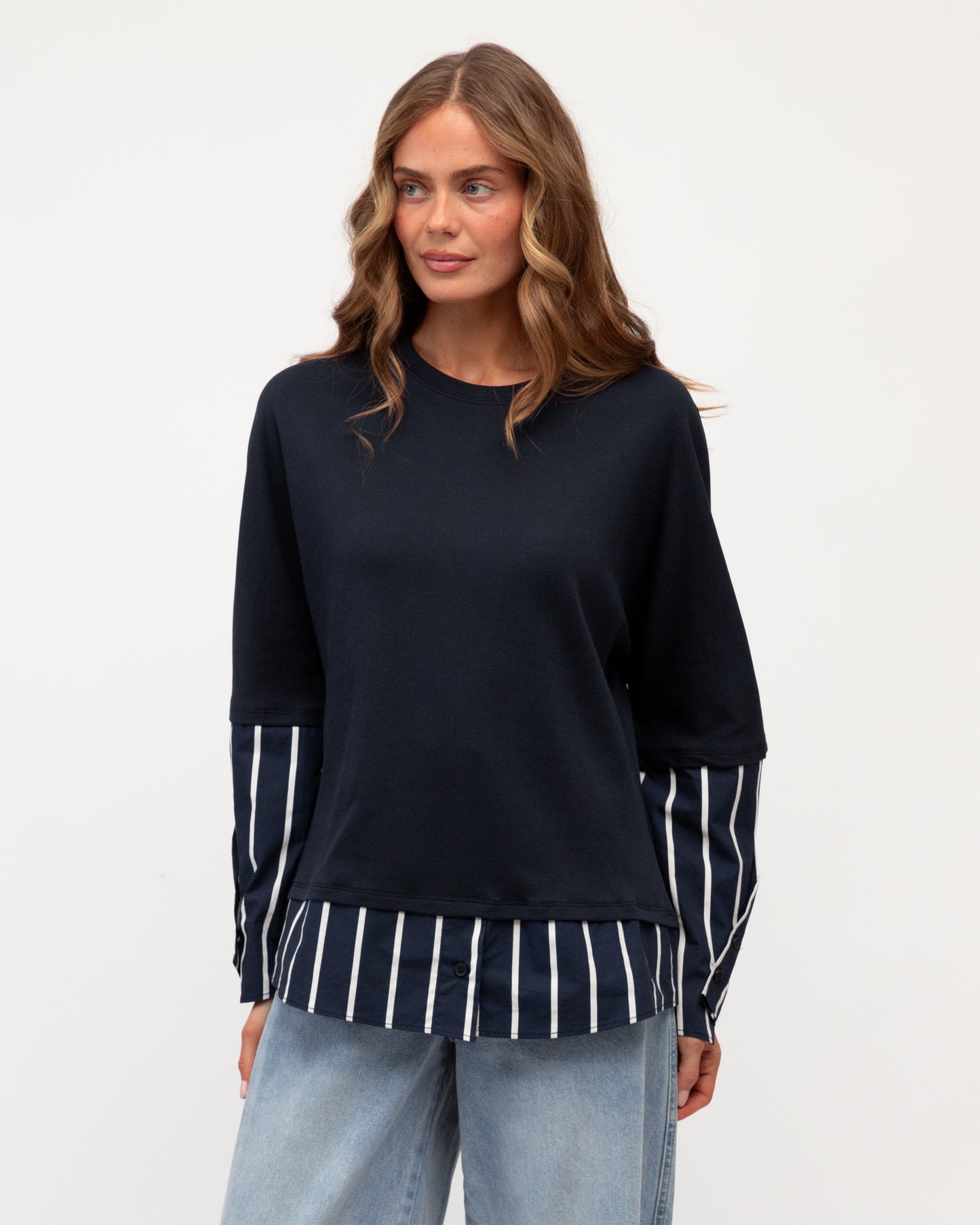 LAYERED TEE STRIPED SHIRT