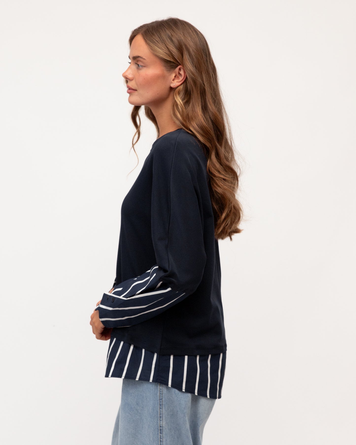 LAYERED TEE STRIPED SHIRT