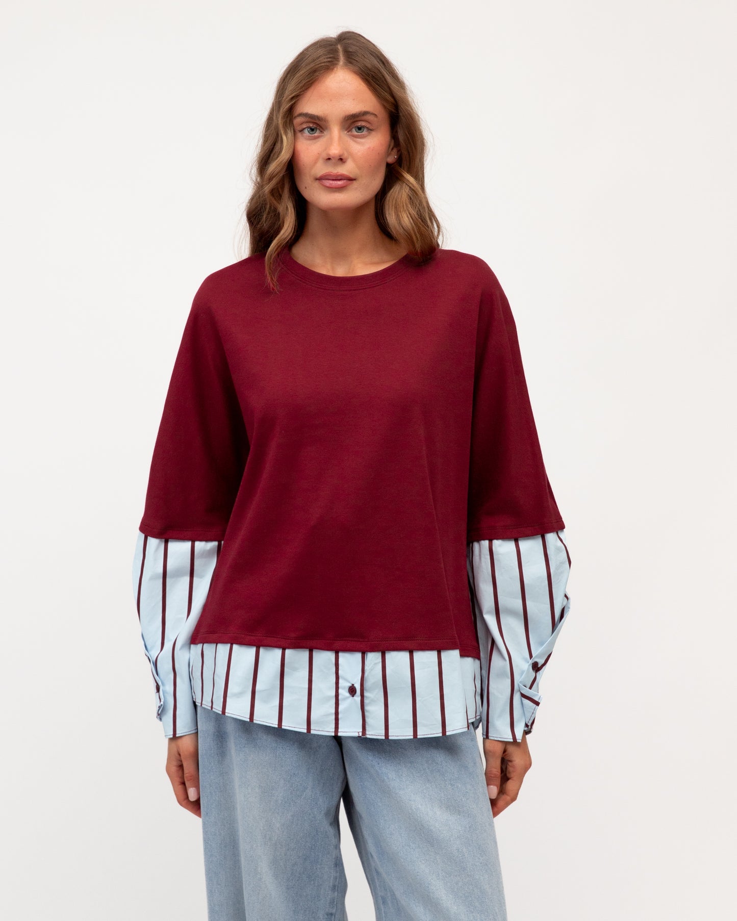 LAYERED TEE STRIPED SHIRT