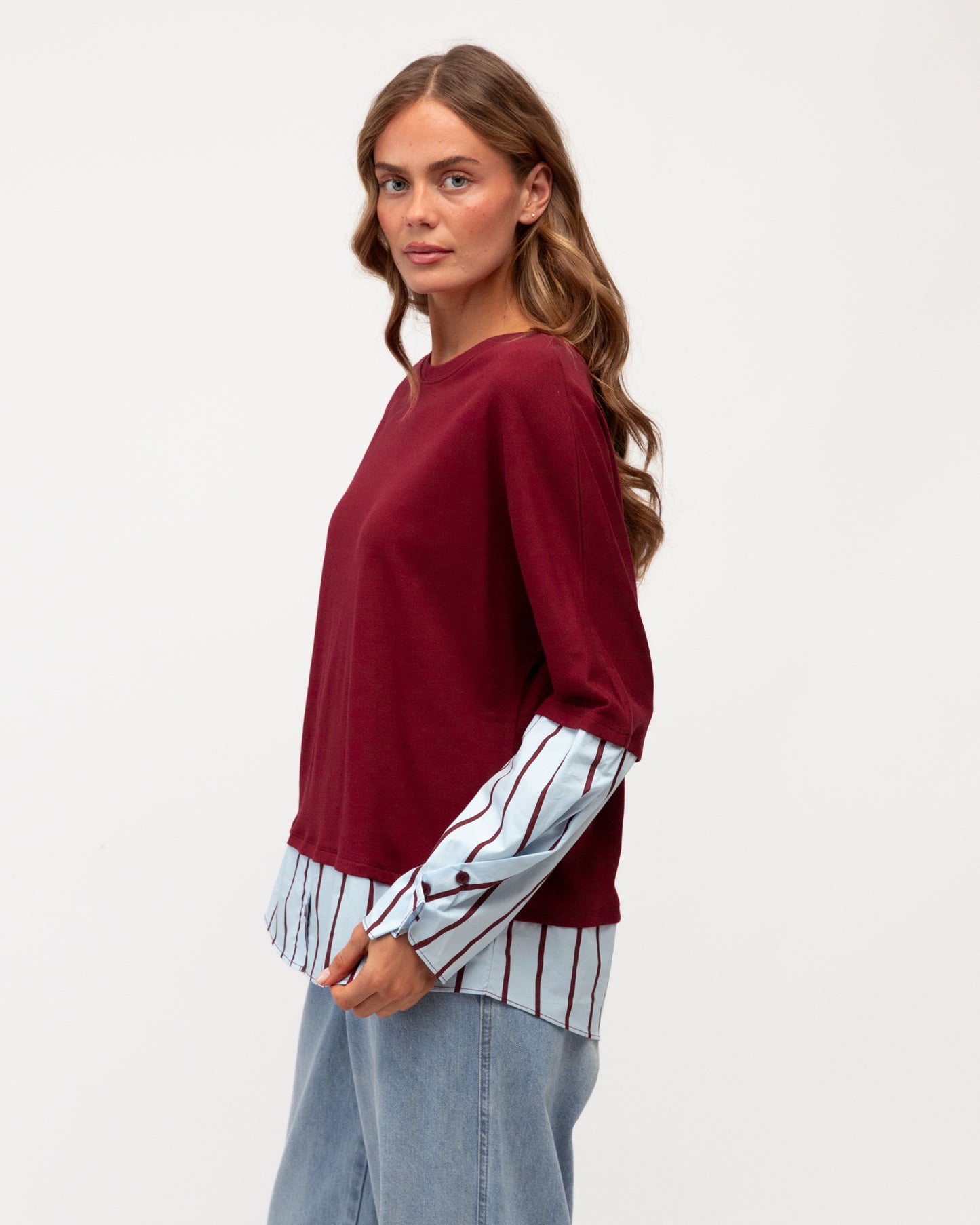 LAYERED TEE STRIPED SHIRT