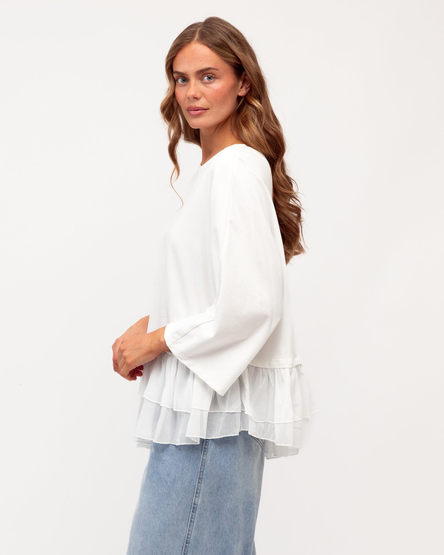 FRANCIS FRILLED HEM TEE