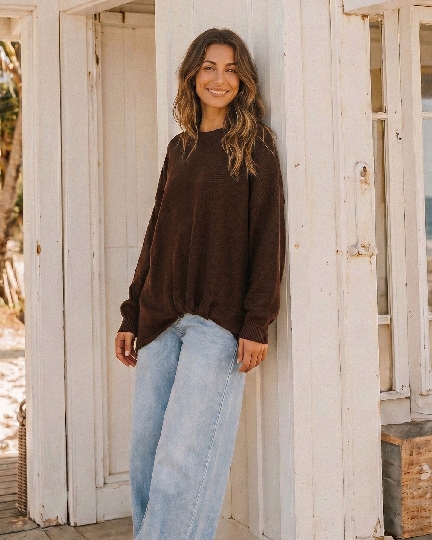 OVERSIZED TUCK FRONT KNIT