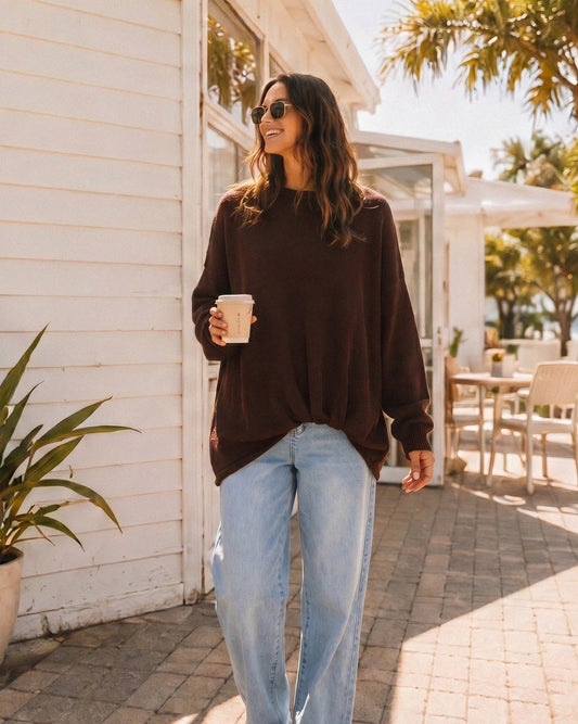 OVERSIZED TUCK FRONT KNIT