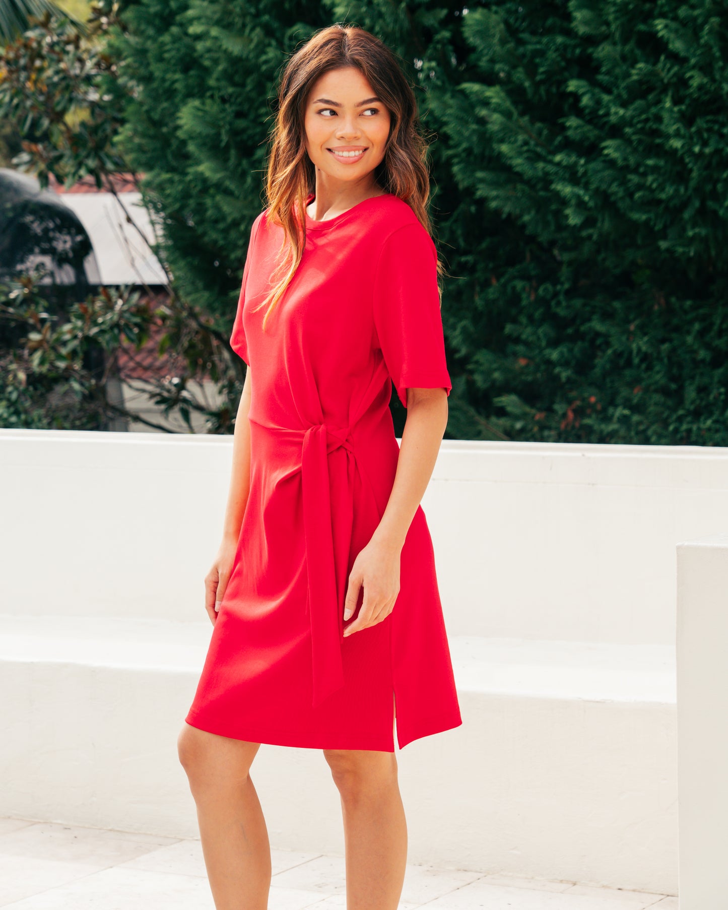 TIE WAIST TEE SHIRT DRESS