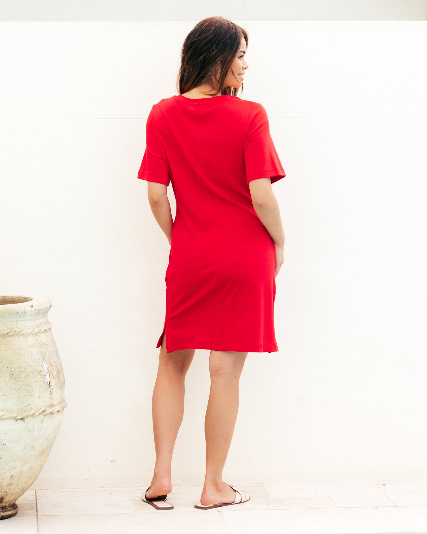 TIE WAIST TEE SHIRT DRESS