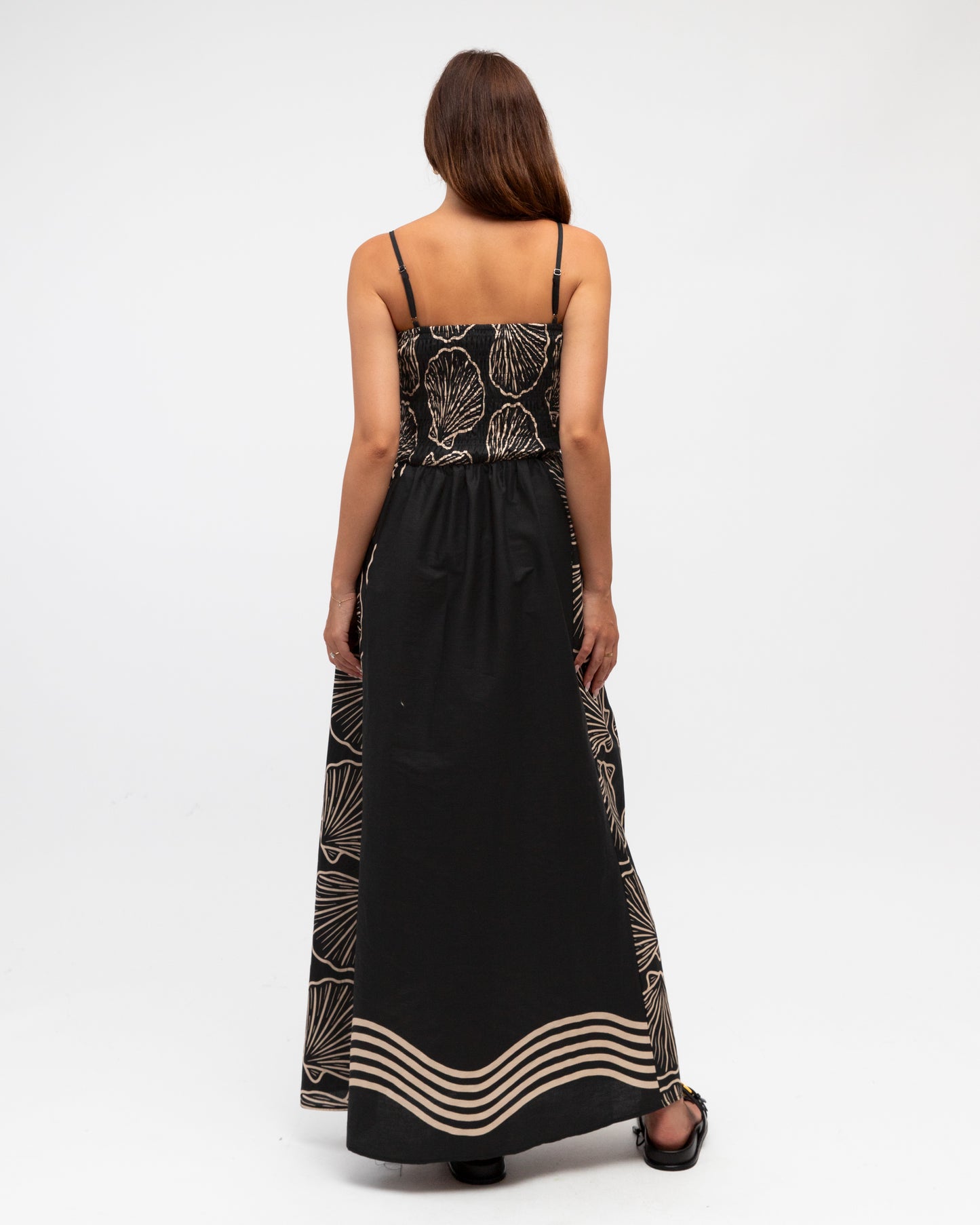BLACK SHELL COVE MAXI DRESS