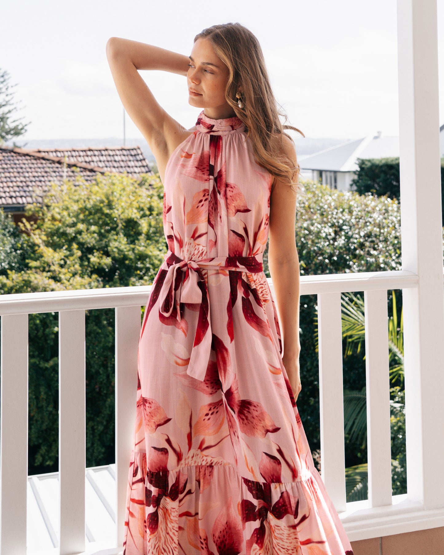 BLUSH LILY HALTER DRESS
