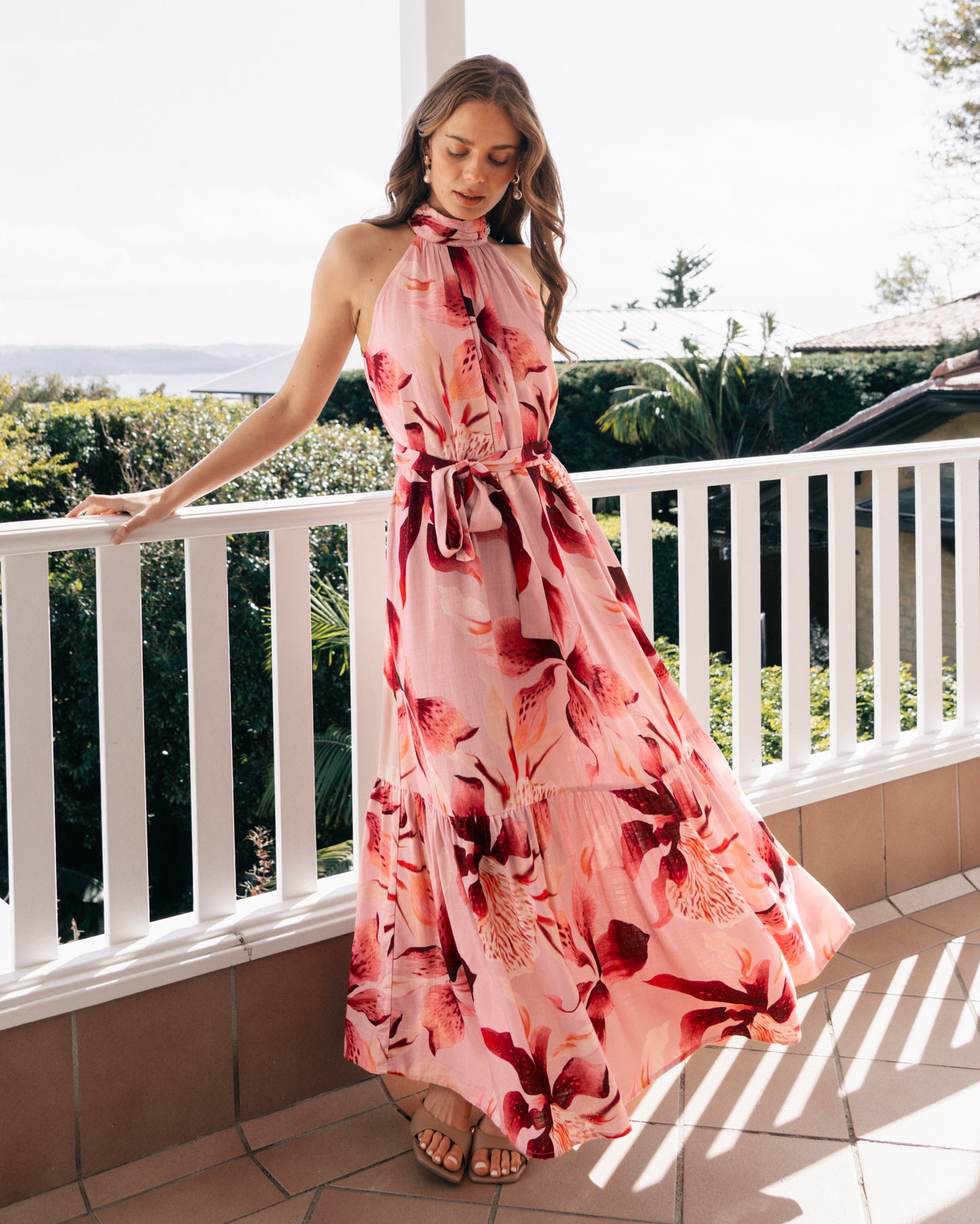 BLUSH LILY HALTER DRESS