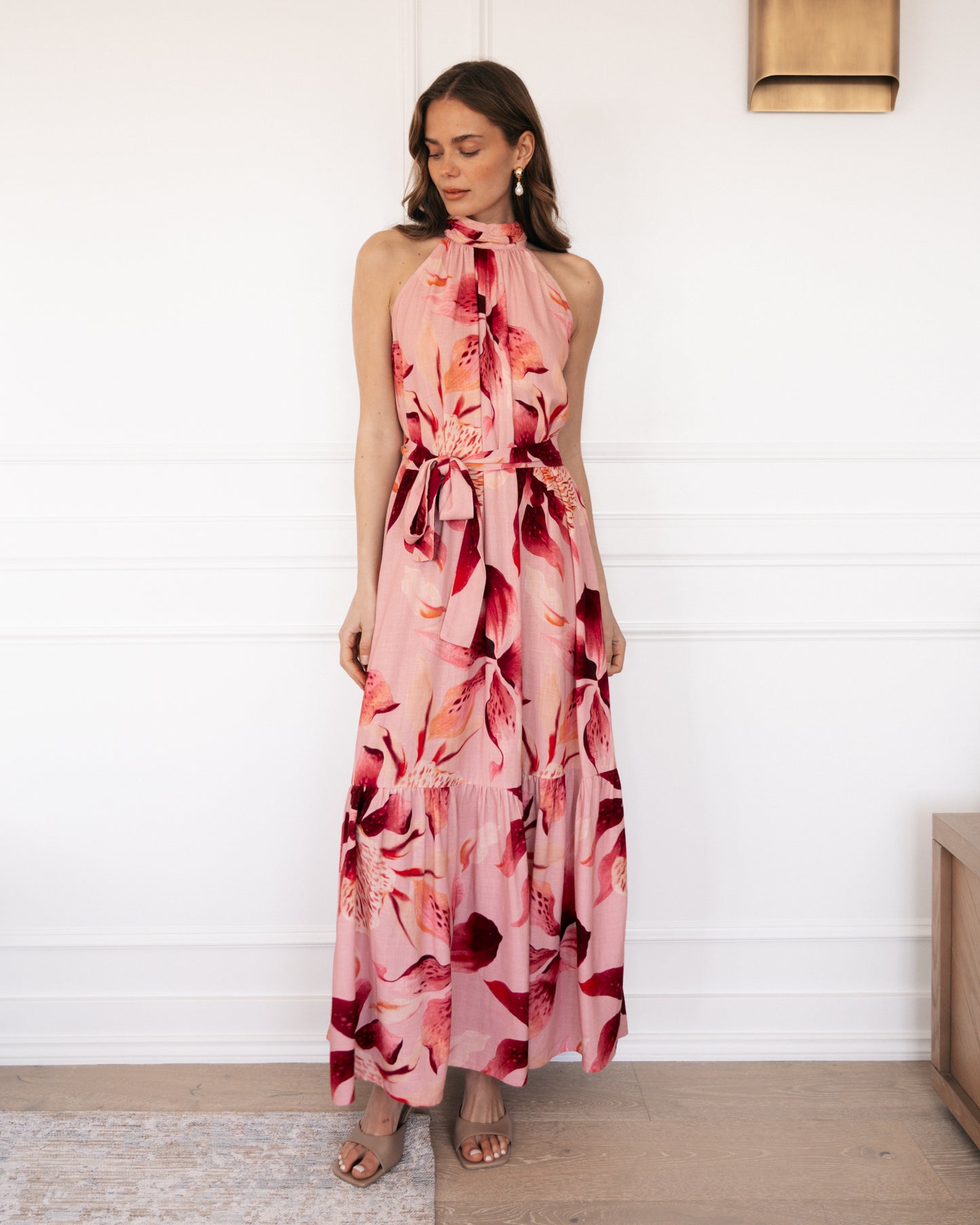 BLUSH LILY HALTER DRESS