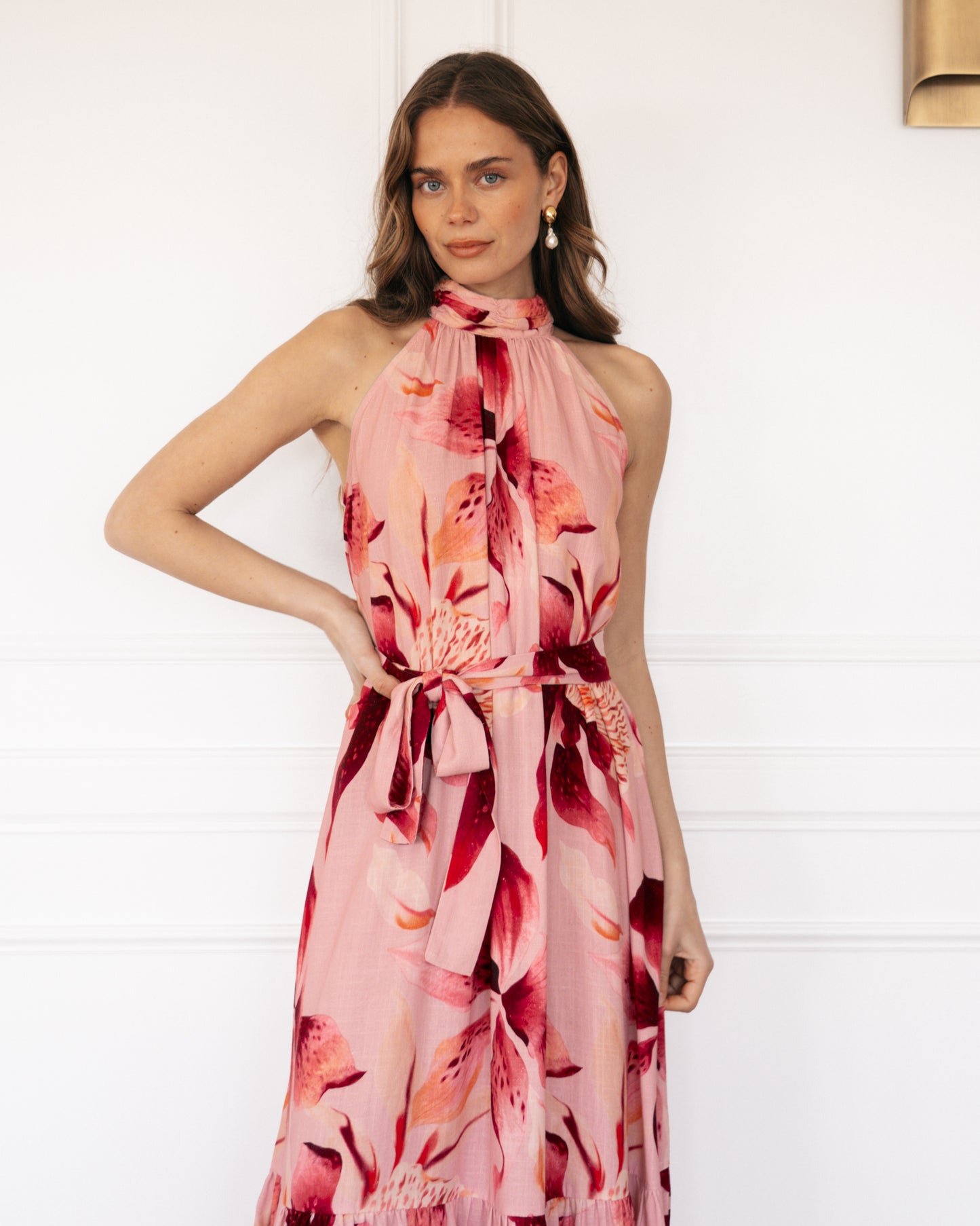 BLUSH LILY HALTER DRESS