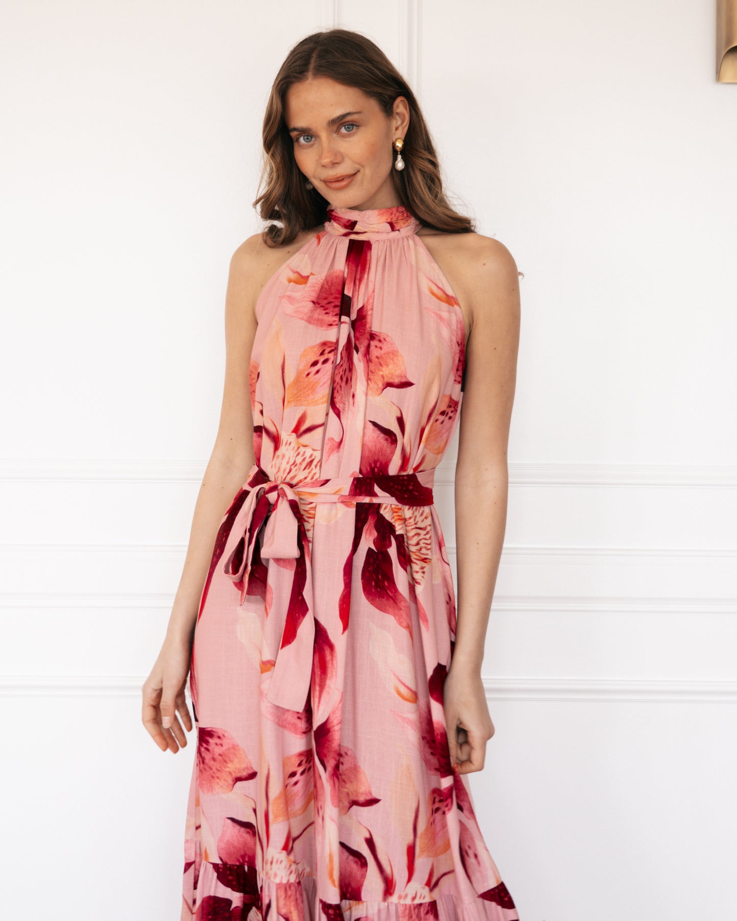 BLUSH LILY HALTER DRESS