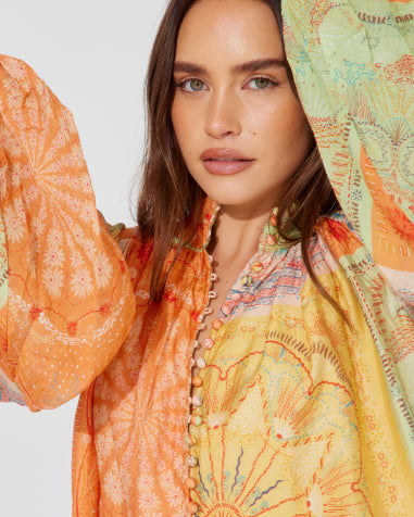 DREAMS BLOUSE PEACH PATCH