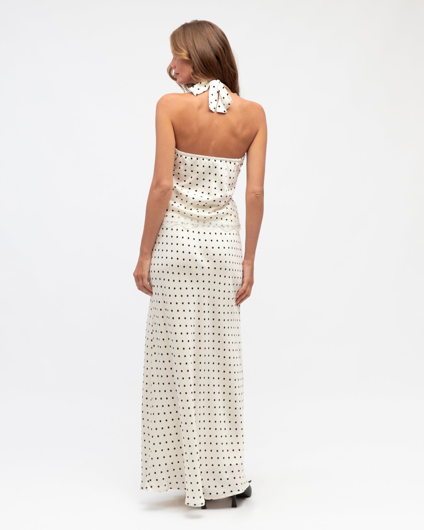 POLKA DOT HALTER NECK TOP