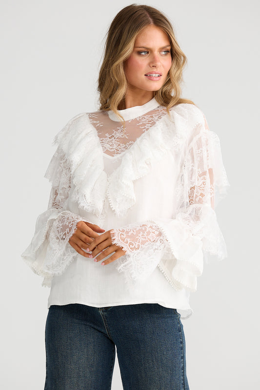 CLARIO FRILL BLOUSE