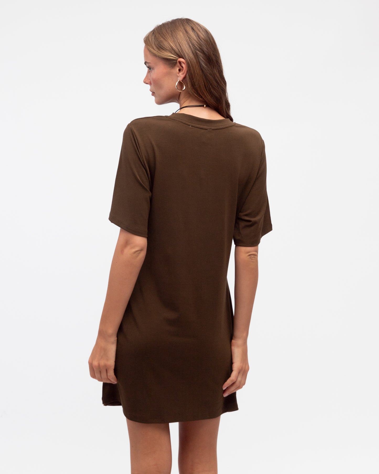 DRAPE DETAIL TEE DRESS