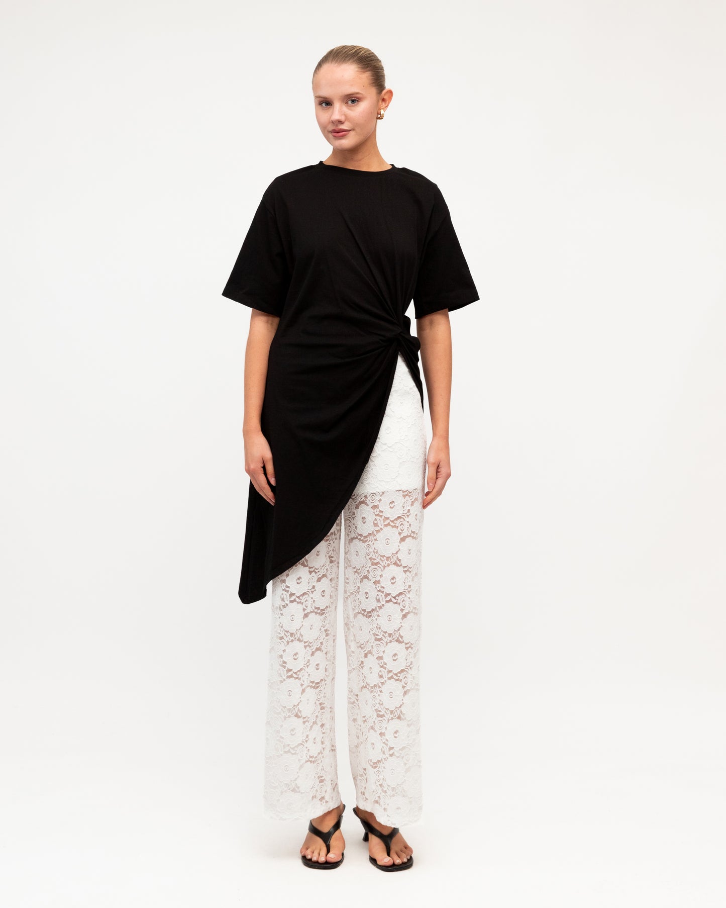 SHEER PEPLUM TOP