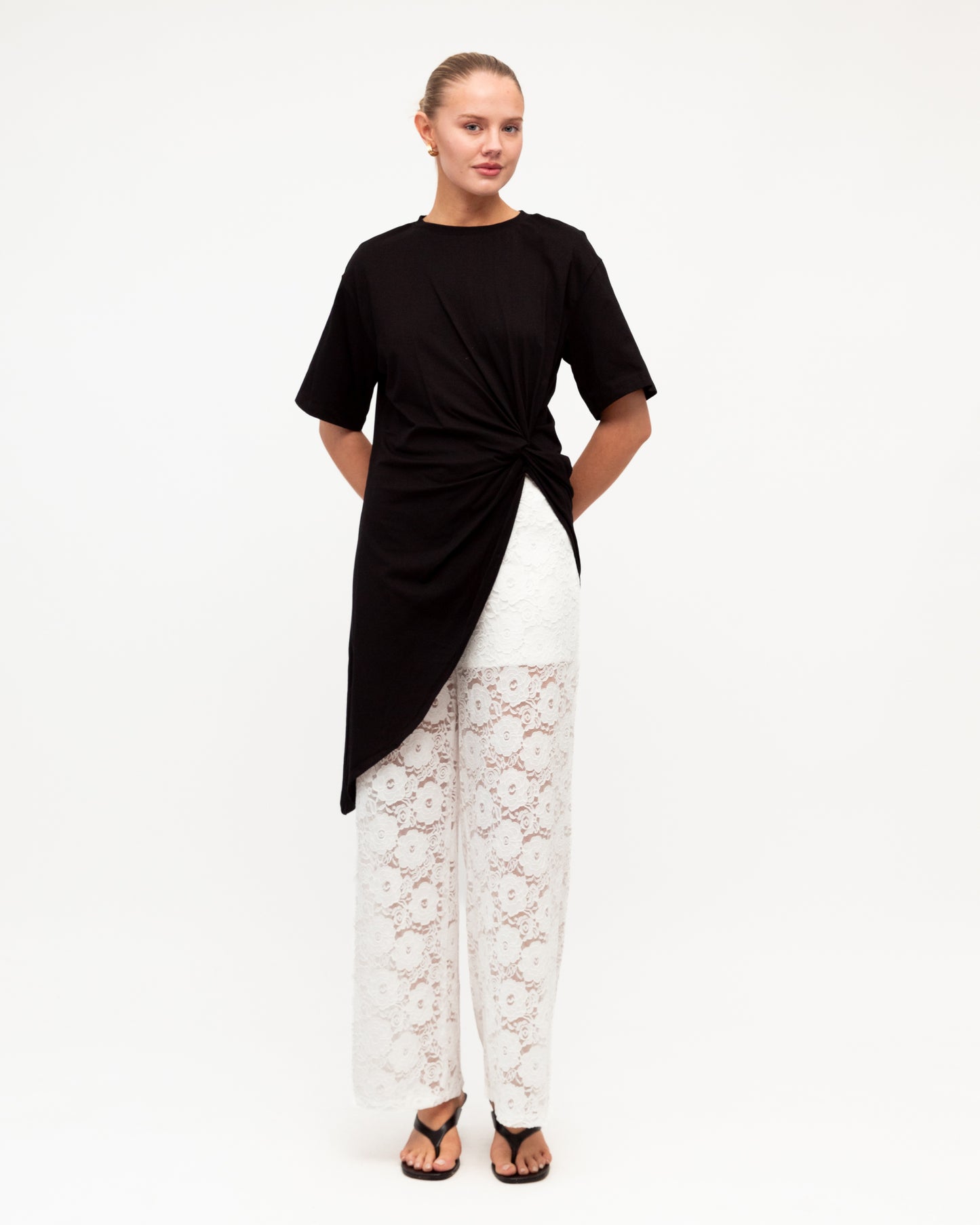 SHEER PEPLUM TOP