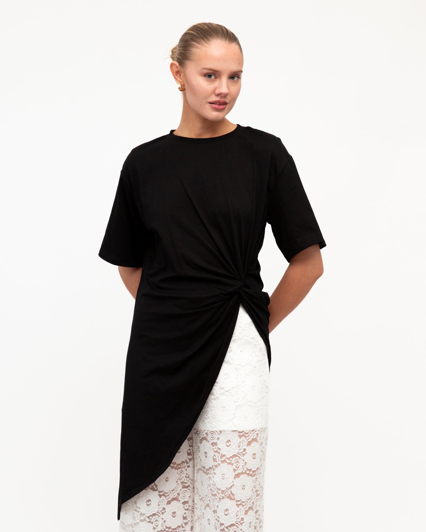 SHEER PEPLUM TOP