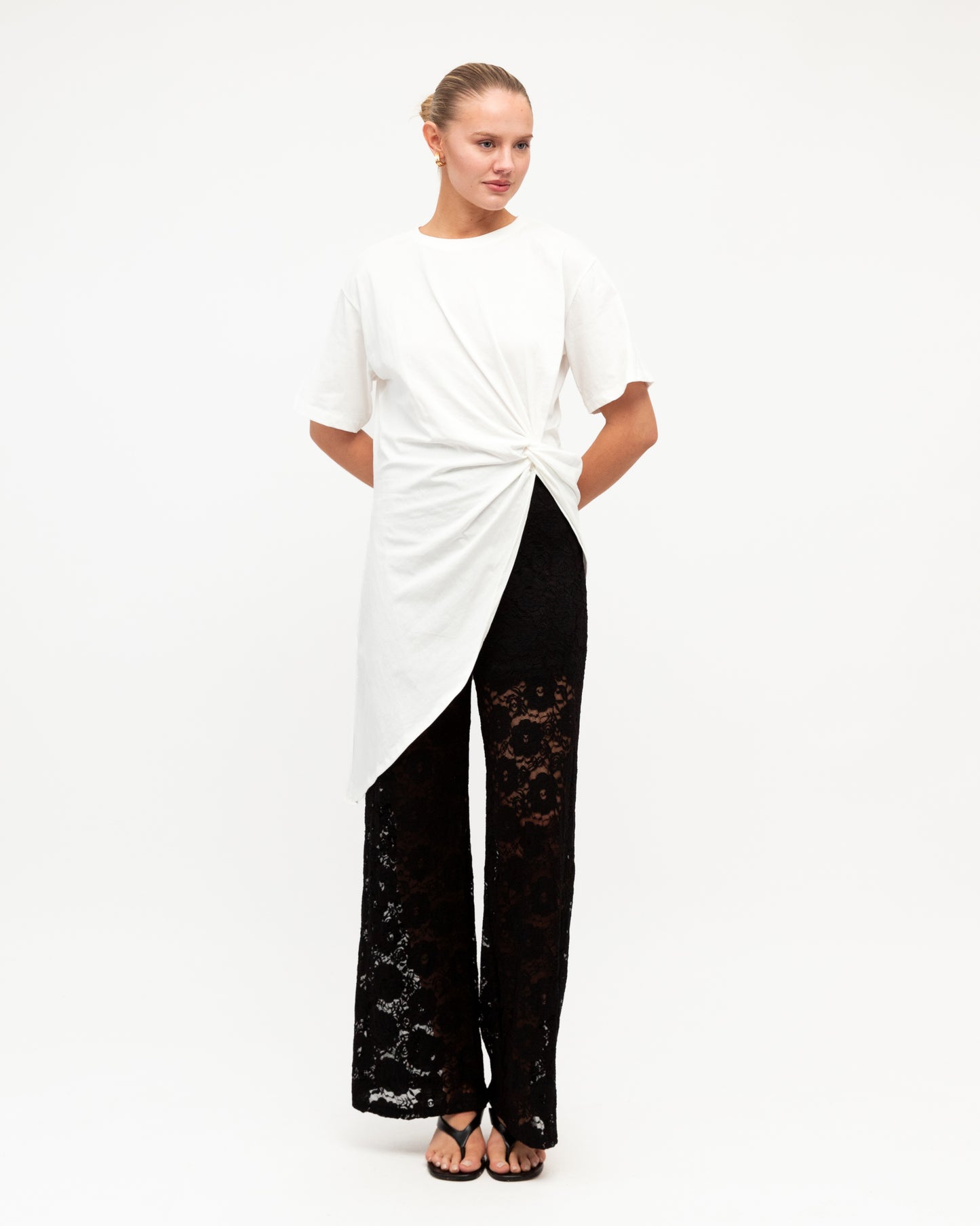 SHEER PEPLUM TOP