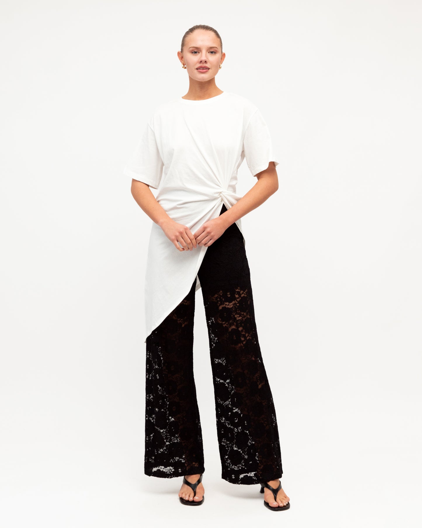 SHEER PEPLUM TOP