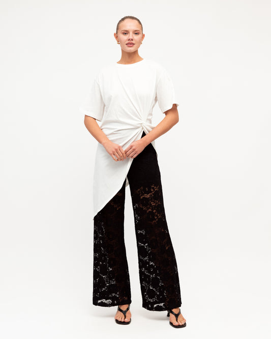 SHEER PEPLUM TOP