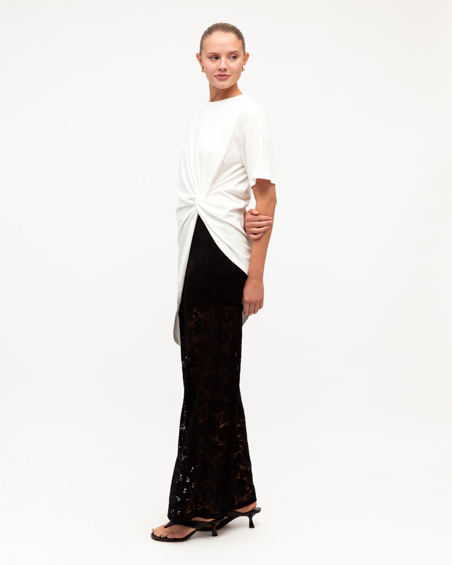 SHEER PEPLUM TOP