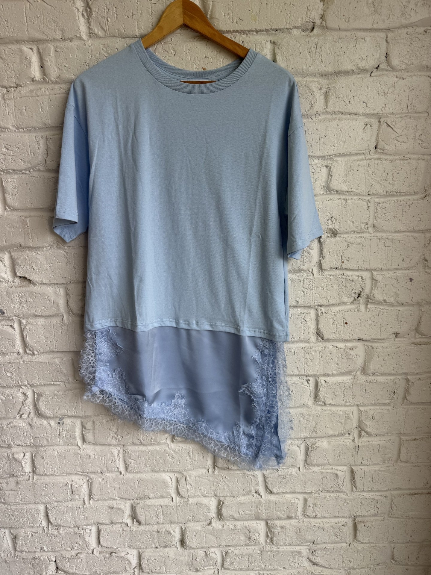 satin and lace tee