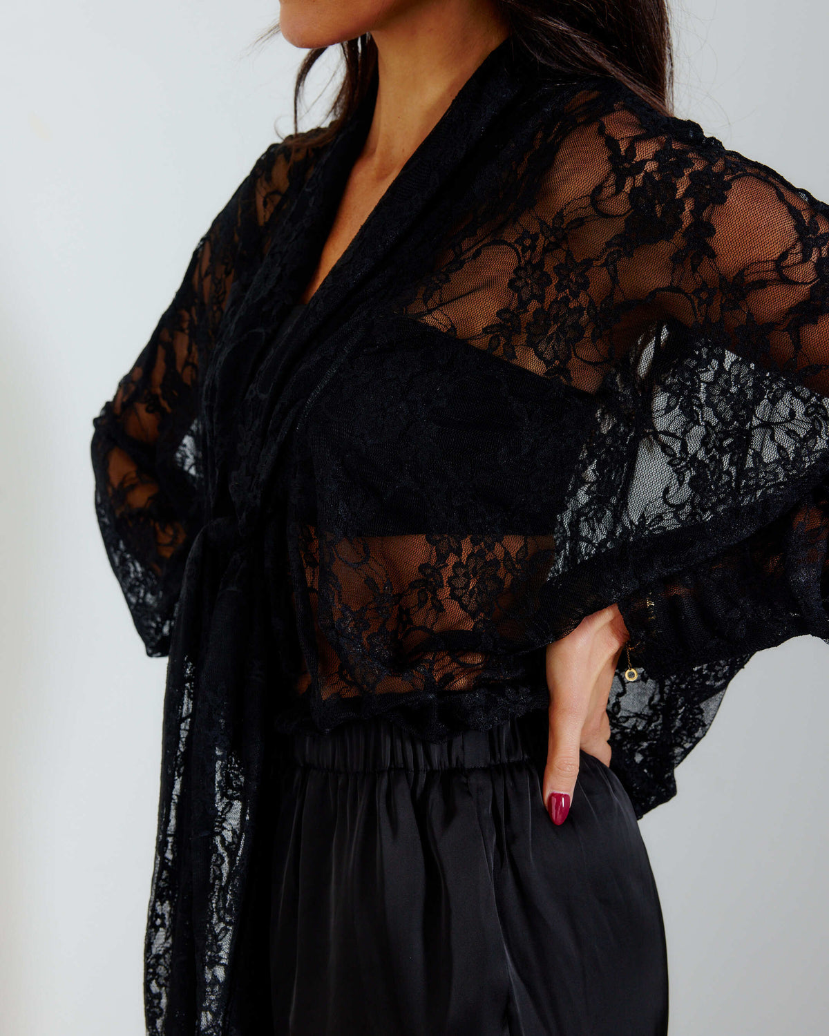 REV LACE TOP 2 WAY BLACK