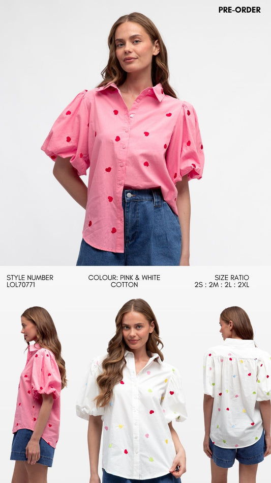 EMBROIDERED HEART SHIRT