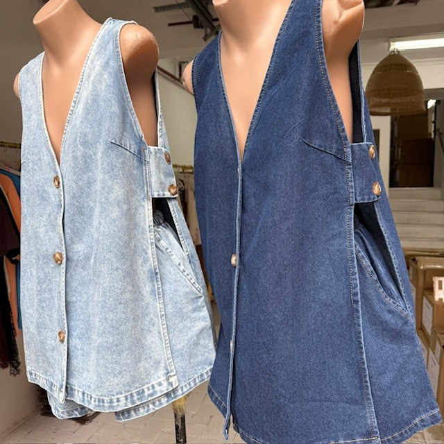 LIGHT BLUE DENIM SHORT SET