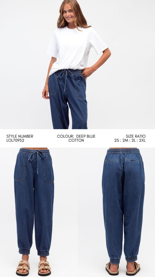SLOUCHY CHAMBRAY PANT