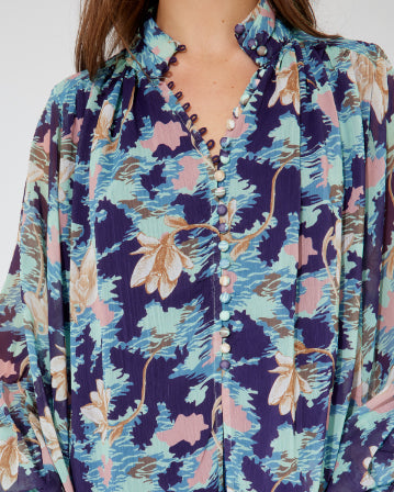 NAVY FLORAL DREAMS BLOUSE