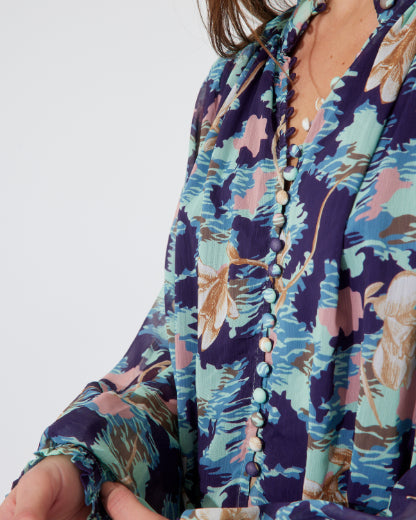 NAVY FLORAL DREAMS BLOUSE