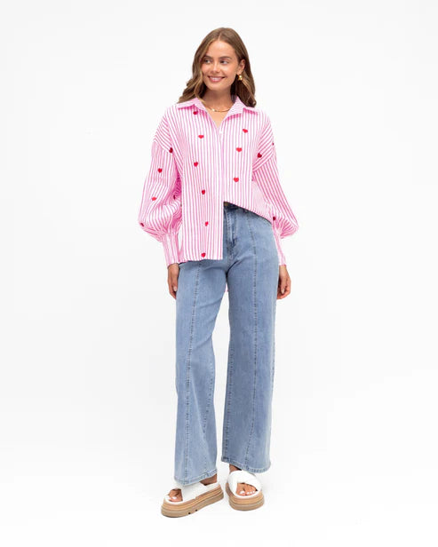 HEART EMBROIDED SHIRT