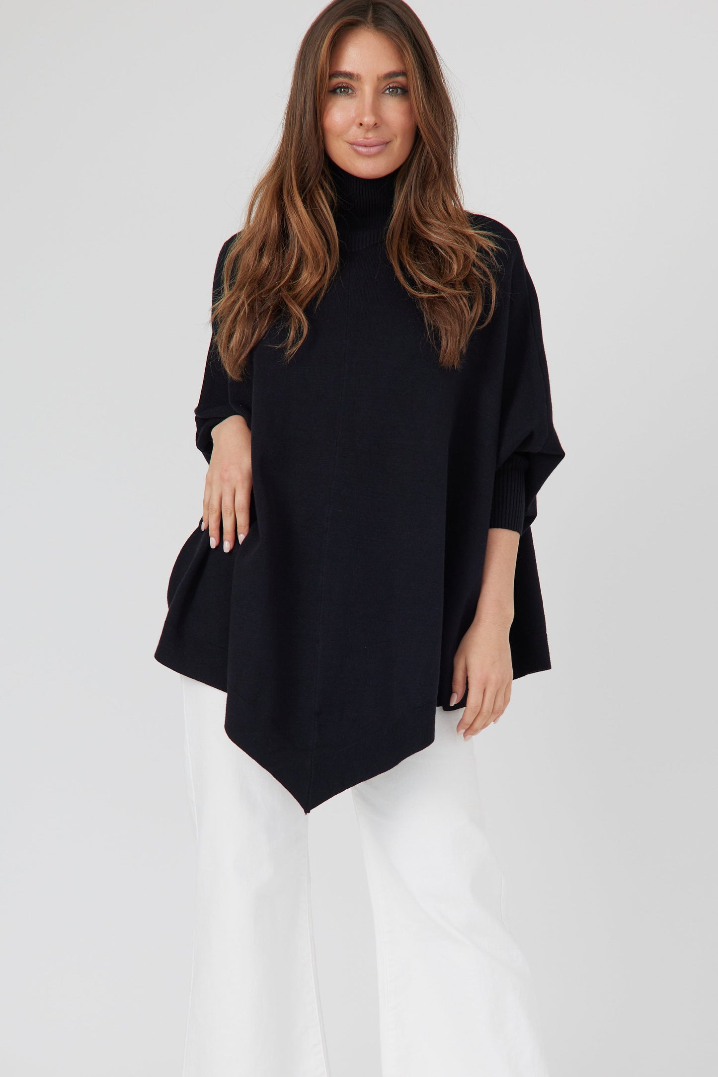 HIGH NECK POINT PONCHO