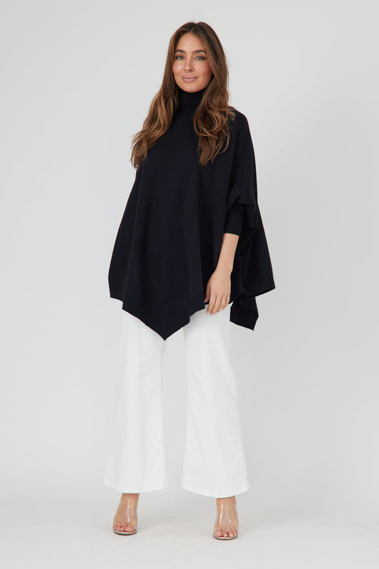 HIGH NECK POINT PONCHO