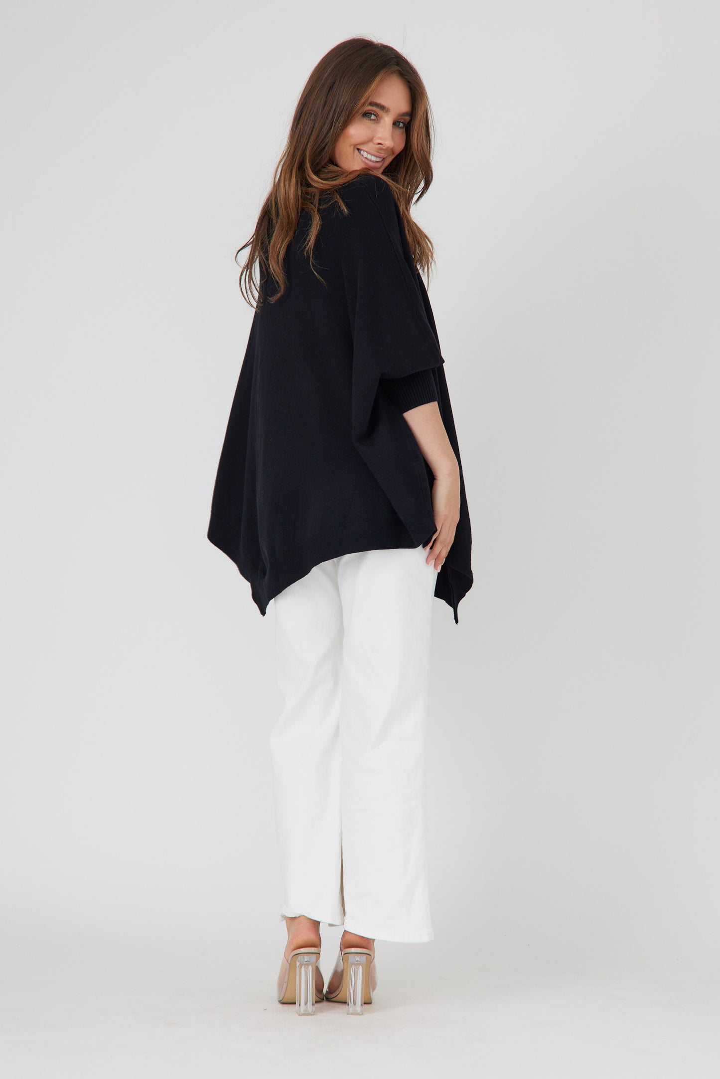 HIGH NECK POINT PONCHO