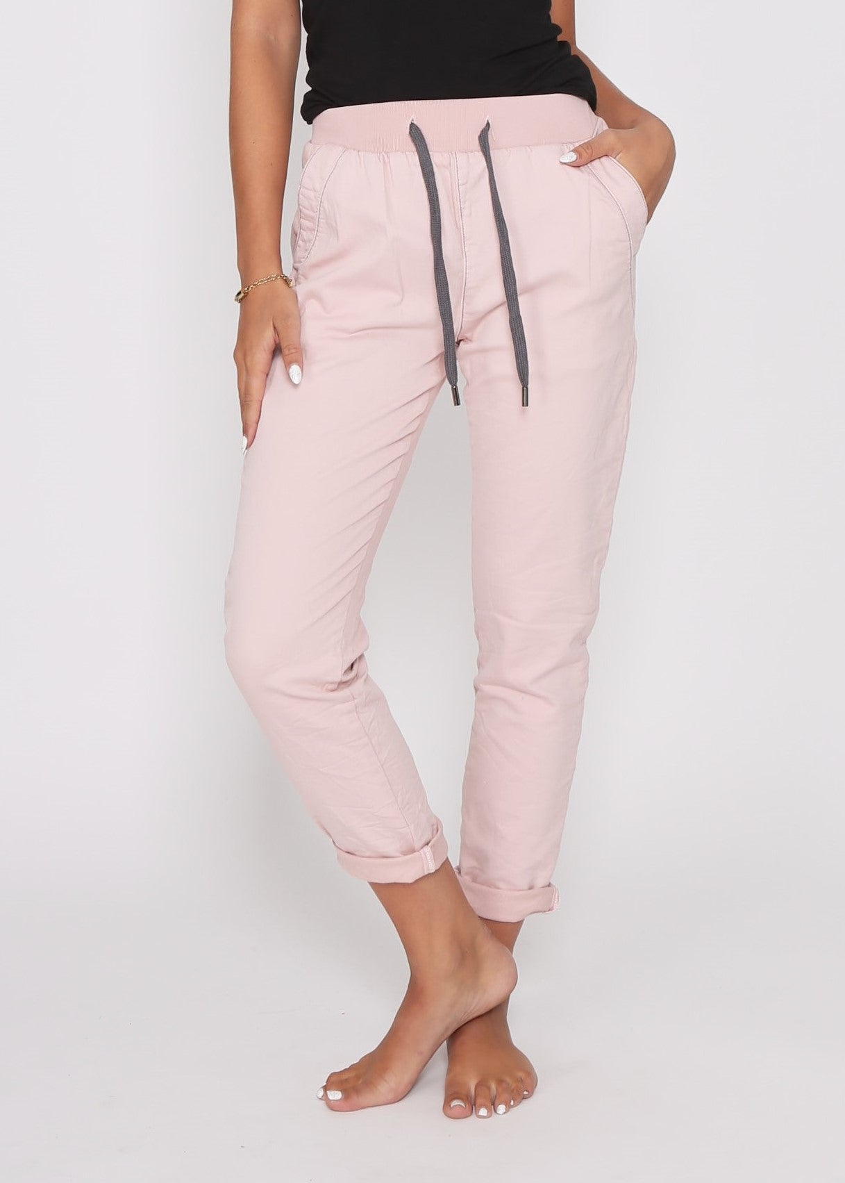 RILEY DENIM JOGGER - BLUSH