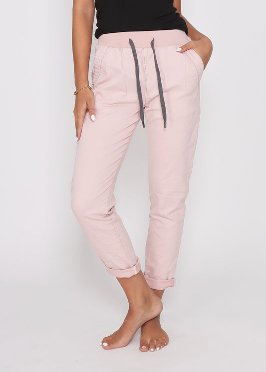 RILEY DENIM JOGGER - BLUSH