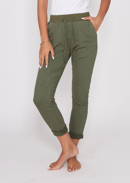 RILEY CRINKLE JOGGER - KHAKI