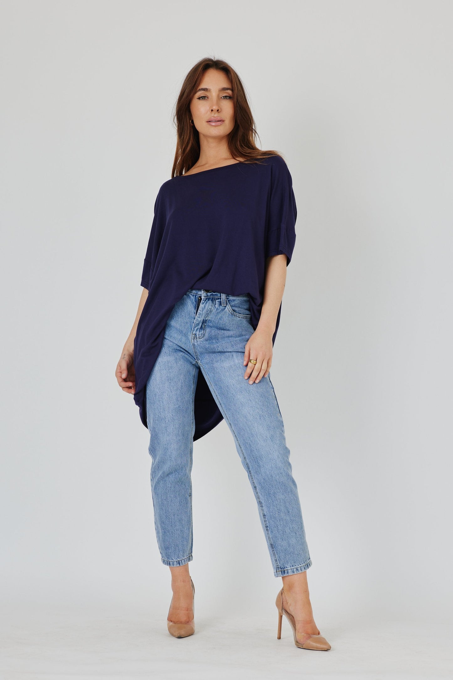 CURVED HEM TOP - PLAIN